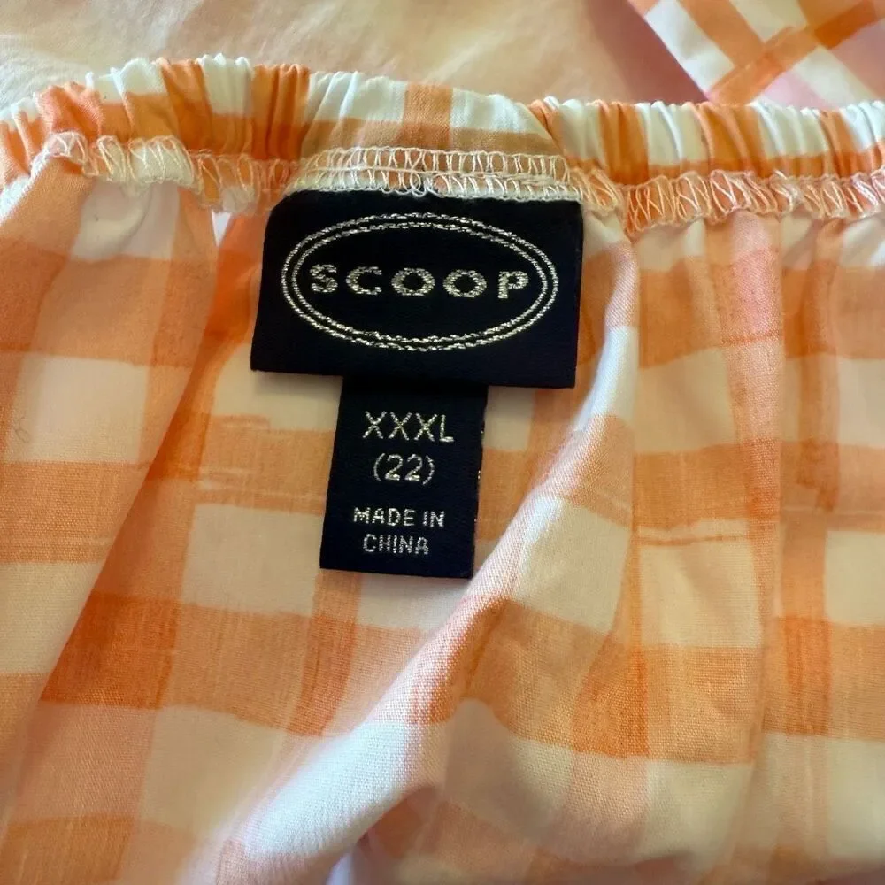 Scoop Bow Back Pastel Plaid Midi Dress Size 22 Soft Girl, Coastal